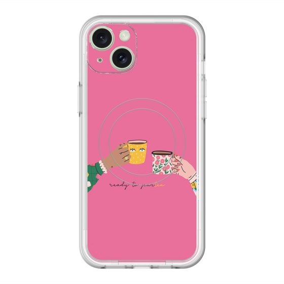 スリムプロテクションプレミアムケース with MagSafe［ Teatime - Pink ］