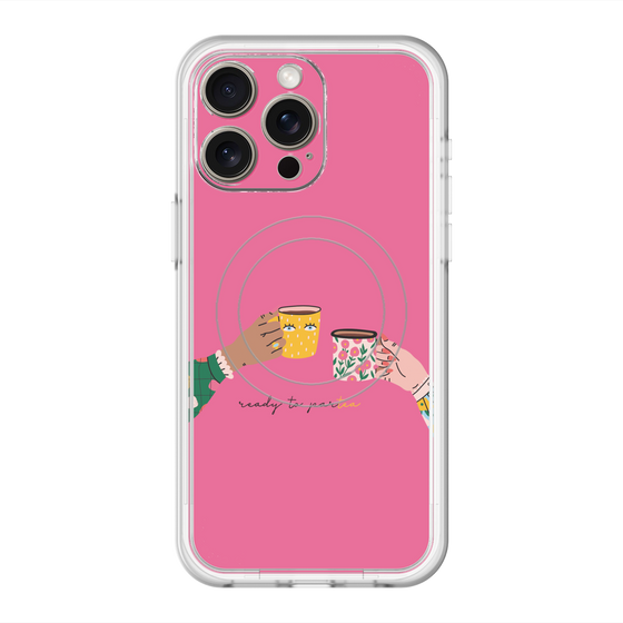 スリムプロテクションプレミアムケース with MagSafe［ Teatime - Pink ］