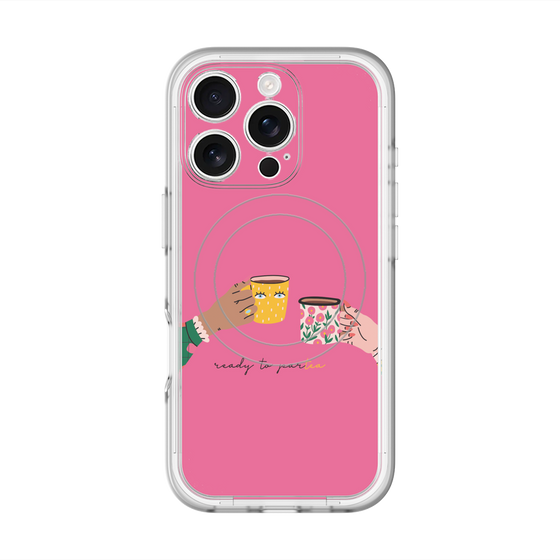 スリムプロテクションプレミアムケース with MagSafe［ Teatime - Pink ］