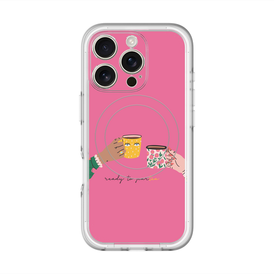 スリムプロテクションプレミアムケース with MagSafe［ Teatime - Pink ］