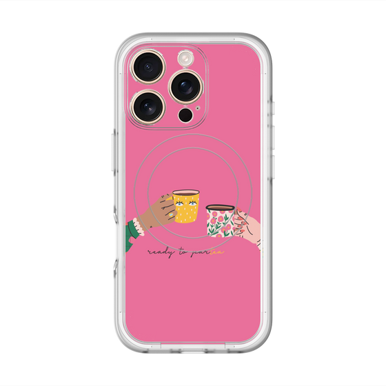 スリムプロテクションプレミアムケース with MagSafe［ Teatime - Pink ］