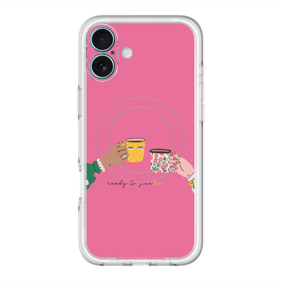 スリムプロテクションプレミアムケース with MagSafe［ Teatime - Pink ］