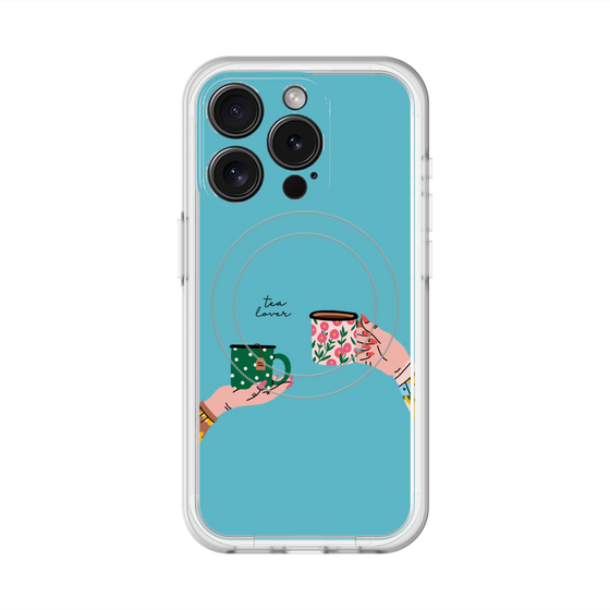 スリムプロテクションプレミアムケース with MagSafe［ Teatime - Blue ］
