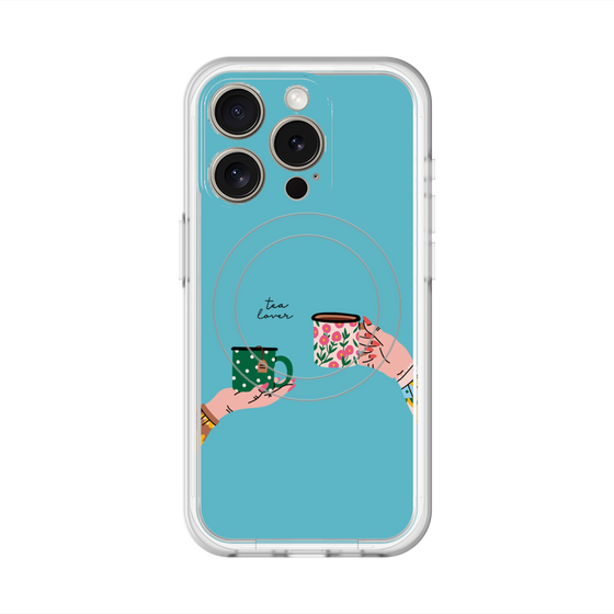スリムプロテクションプレミアムケース with MagSafe［ Teatime - Blue ］