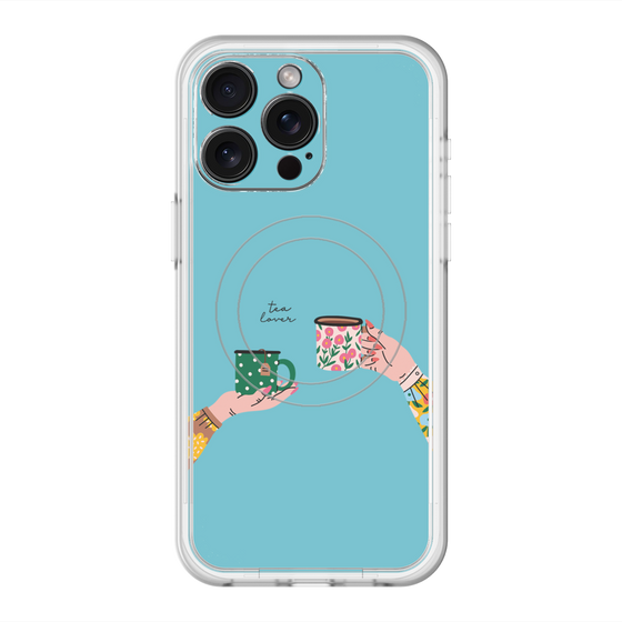 スリムプロテクションプレミアムケース with MagSafe［ Teatime - Blue ］