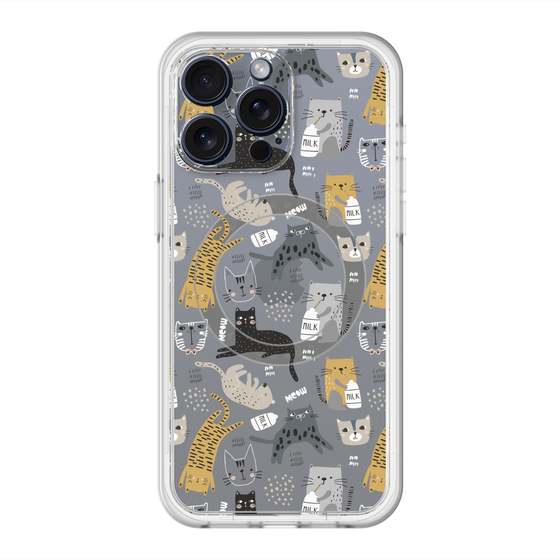 スリムプロテクションプレミアムケース with MagSafe［ Funny Cats - 01 ］