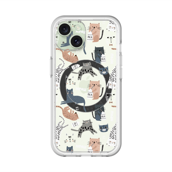 スリムプロテクションプレミアムケース with MagSafe［ Funny Cats - 05 ］