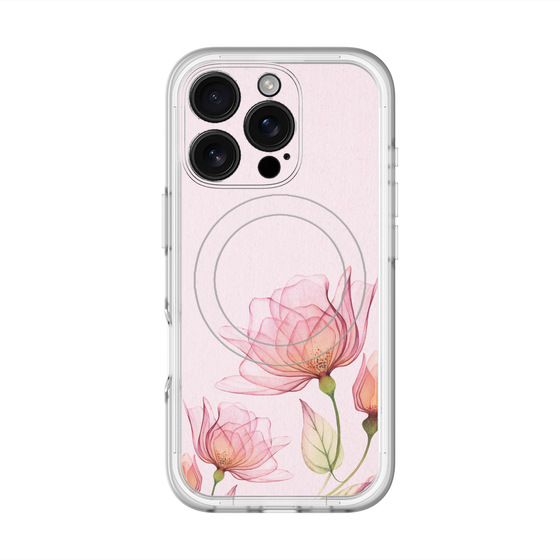 スリムプロテクションプレミアムケース with MagSafe［ Natural Flower - Pink ］