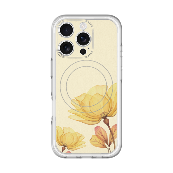 スリムプロテクションプレミアムケース with MagSafe［ Natural Flower - Yellow ］