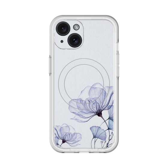 スリムプロテクションプレミアムケース with MagSafe［ Natural Flower - blue ］