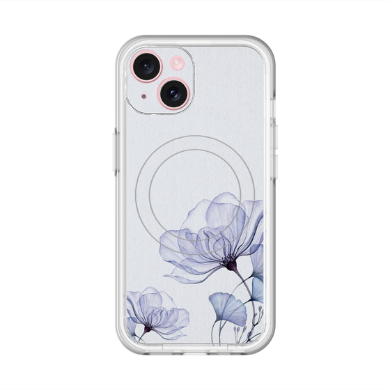 スリムプロテクションプレミアムケース with MagSafe［ Natural Flower - blue ］