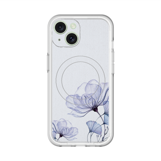 スリムプロテクションプレミアムケース with MagSafe［ Natural Flower - blue ］