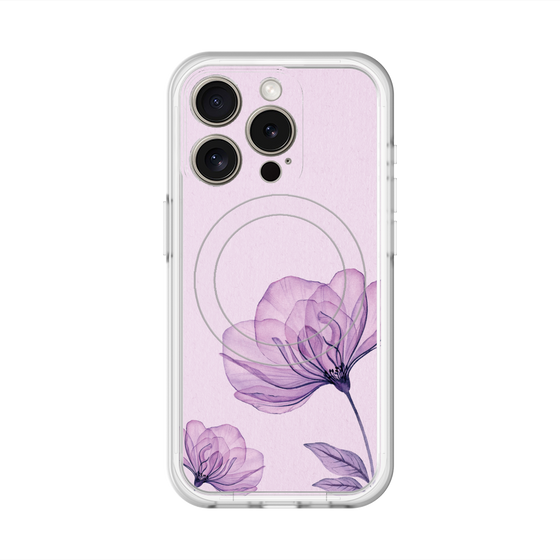 スリムプロテクションプレミアムケース with MagSafe［ Natural Flower - Purple ］