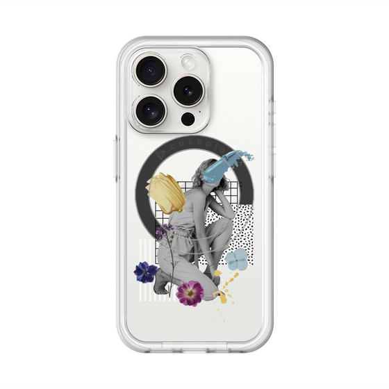 スリムプロテクションプレミアムケース with MagSafe［ Cool and languid Dull blue ］