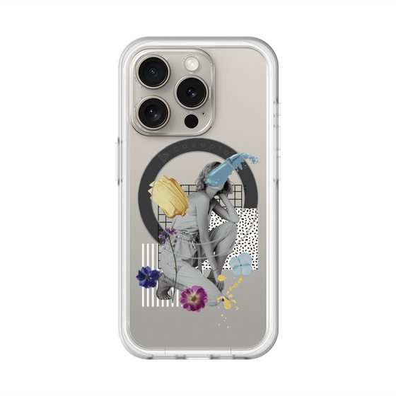 スリムプロテクションプレミアムケース with MagSafe［ Cool and languid Dull blue ］