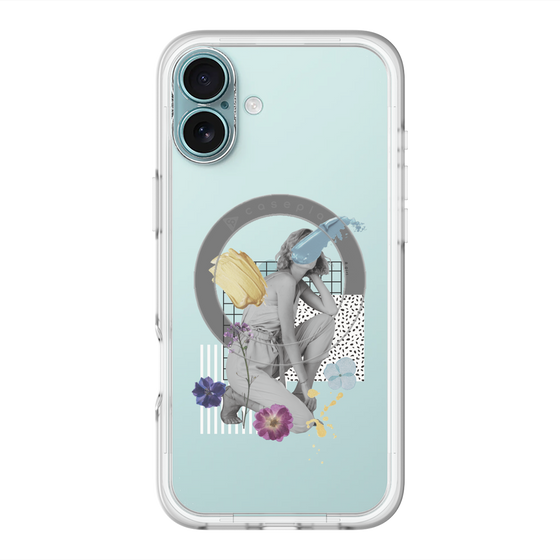 スリムプロテクションプレミアムケース with MagSafe［ Cool and languid Dull blue ］