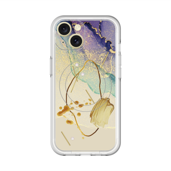 スリムプロテクションプレミアムケース with MagSafe［ Marble Nuance Painting Purple ］