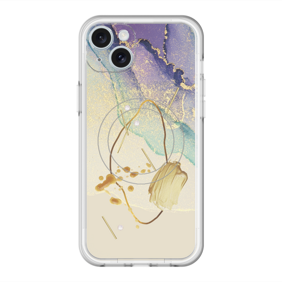 スリムプロテクションプレミアムケース with MagSafe［ Marble Nuance Painting Purple ］
