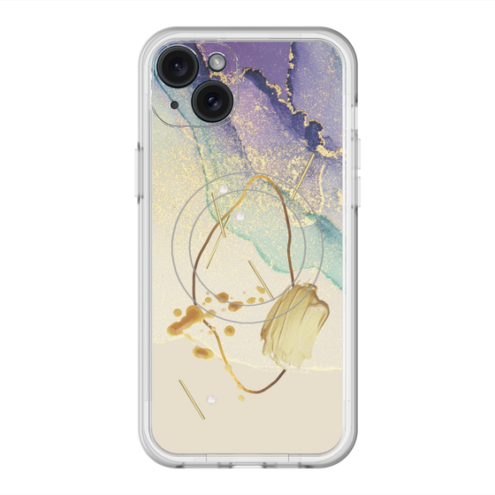 スリムプロテクションプレミアムケース with MagSafe［ Marble Nuance Painting Purple ］