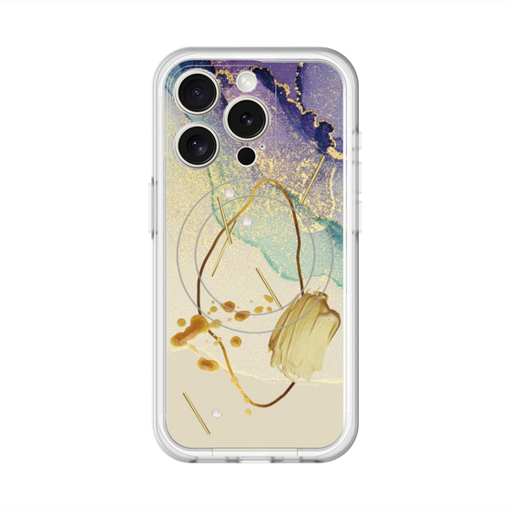 スリムプロテクションプレミアムケース with MagSafe［ Marble Nuance Painting Purple ］