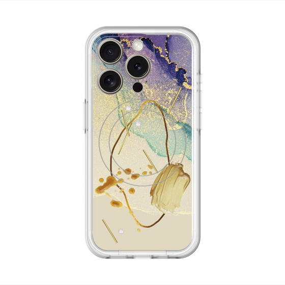 スリムプロテクションプレミアムケース with MagSafe［ Marble Nuance Painting Purple ］