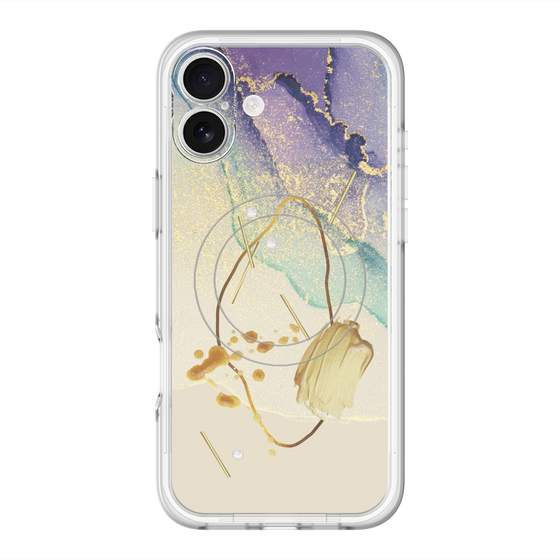スリムプロテクションプレミアムケース with MagSafe［ Marble Nuance Painting Purple ］