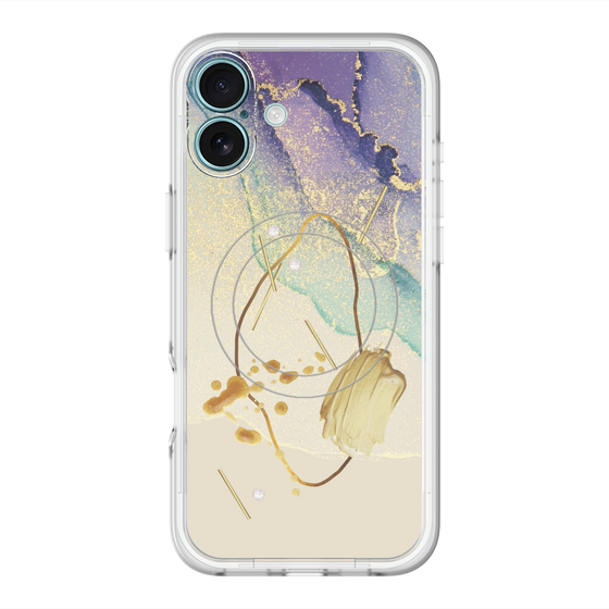 スリムプロテクションプレミアムケース with MagSafe［ Marble Nuance Painting Purple ］