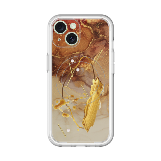 スリムプロテクションプレミアムケース with MagSafe［ Marble Nuance Painting Brown ］