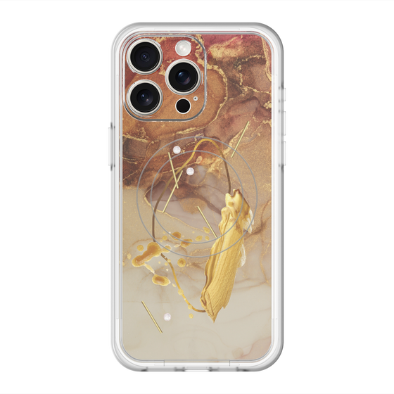 スリムプロテクションプレミアムケース with MagSafe［ Marble Nuance Painting Brown ］
