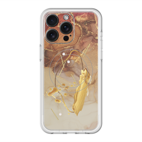 スリムプロテクションプレミアムケース with MagSafe［ Marble Nuance Painting Brown ］