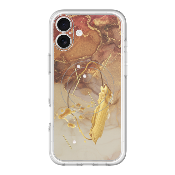 スリムプロテクションプレミアムケース with MagSafe［ Marble Nuance Painting Brown ］
