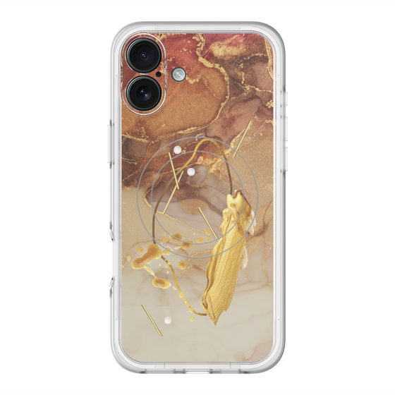 スリムプロテクションプレミアムケース with MagSafe［ Marble Nuance Painting Brown ］