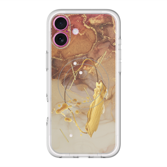 スリムプロテクションプレミアムケース with MagSafe［ Marble Nuance Painting Brown ］