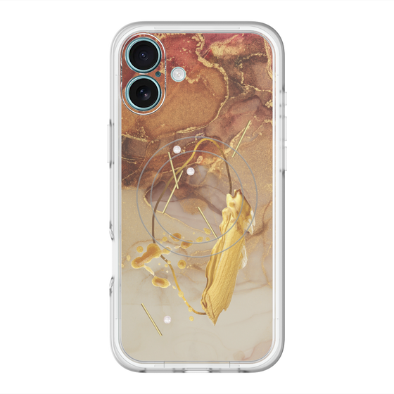 スリムプロテクションプレミアムケース with MagSafe［ Marble Nuance Painting Brown ］