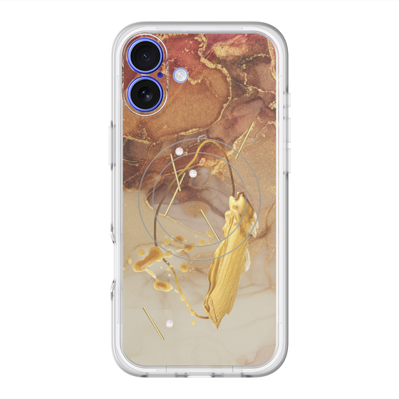 スリムプロテクションプレミアムケース with MagSafe［ Marble Nuance Painting Brown ］