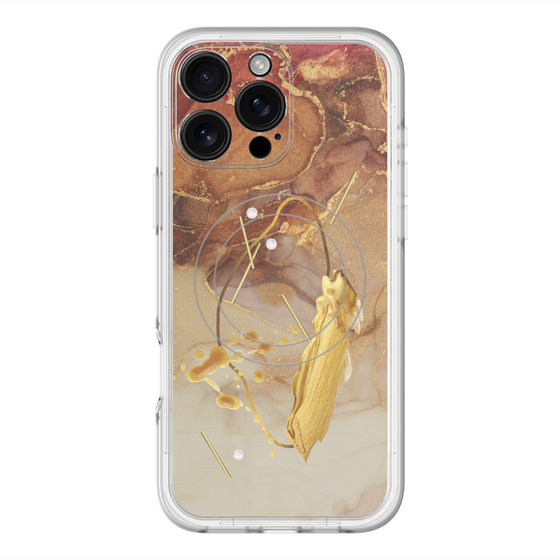 スリムプロテクションプレミアムケース with MagSafe［ Marble Nuance Painting Brown ］