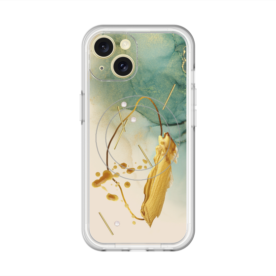 スリムプロテクションプレミアムケース with MagSafe［ Marble Nuance Painting Green ］