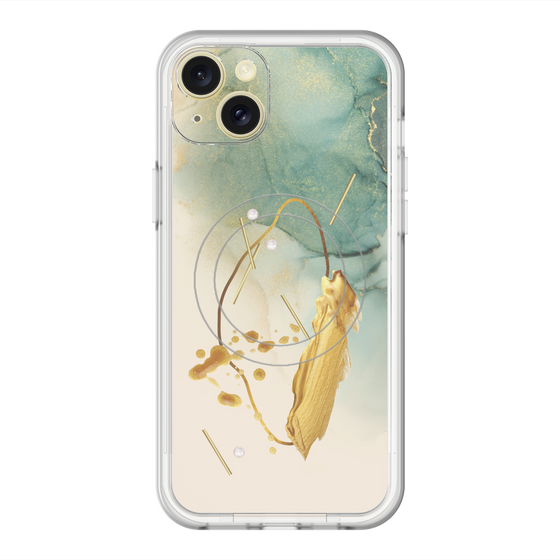 スリムプロテクションプレミアムケース with MagSafe［ Marble Nuance Painting Green ］