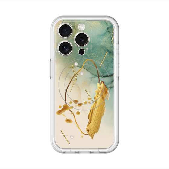 スリムプロテクションプレミアムケース with MagSafe［ Marble Nuance Painting Green ］