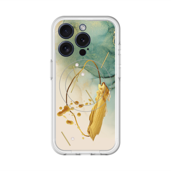 スリムプロテクションプレミアムケース with MagSafe［ Marble Nuance Painting Green ］