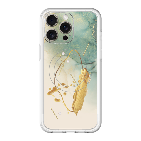 スリムプロテクションプレミアムケース with MagSafe［ Marble Nuance Painting Green ］