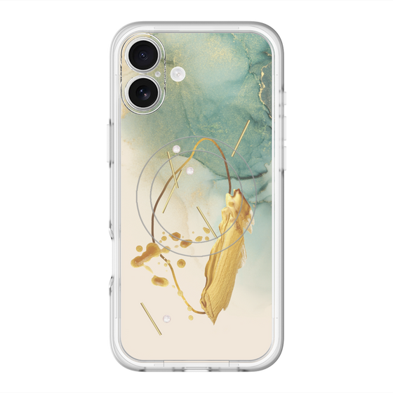スリムプロテクションプレミアムケース with MagSafe［ Marble Nuance Painting Green ］