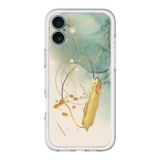 スリムプロテクションプレミアムケース with MagSafe［ Marble Nuance Painting Green ］