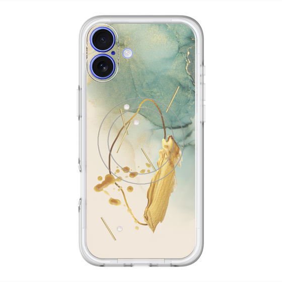 スリムプロテクションプレミアムケース with MagSafe［ Marble Nuance Painting Green ］