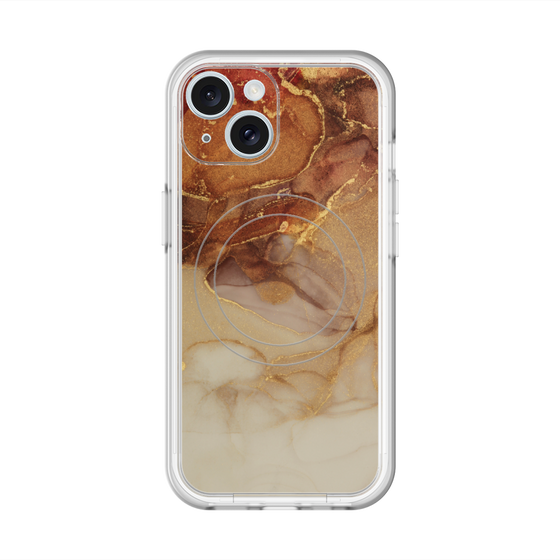 スリムプロテクションプレミアムケース with MagSafe［ Marble Brown ］