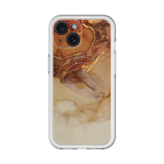 スリムプロテクションプレミアムケース with MagSafe［ Marble Brown ］