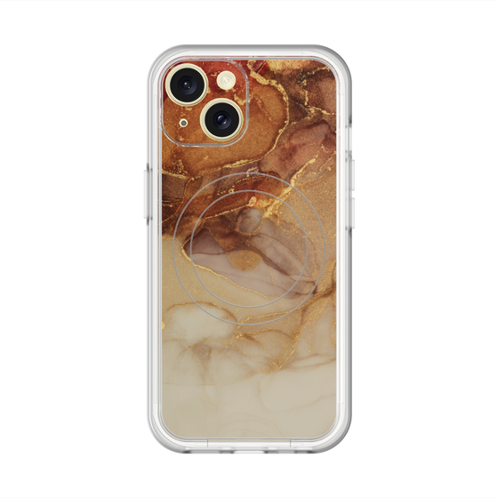 スリムプロテクションプレミアムケース with MagSafe［ Marble Brown ］