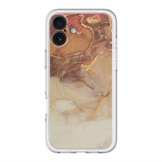 スリムプロテクションプレミアムケース with MagSafe［ Marble Brown ］