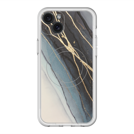 スリムプロテクションプレミアムケース with MagSafe［ Marble Black ］