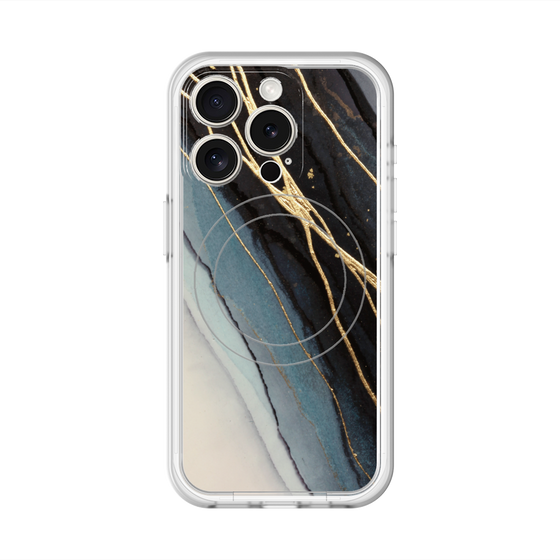スリムプロテクションプレミアムケース with MagSafe［ Marble Black ］